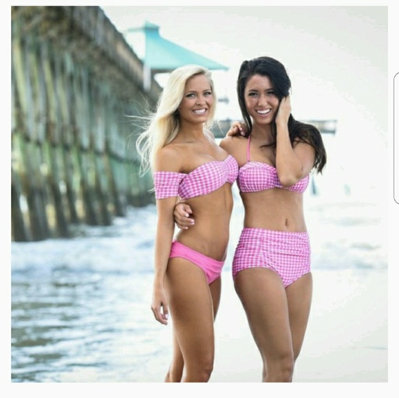 NWT Lauren James 2 Piece Pink Gingham - Picture 3 of 7